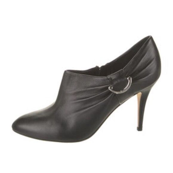 Christian Dior Authentic Genuine Leather Solid Black ankle Booties Heels 9 - Picture 1 of 10